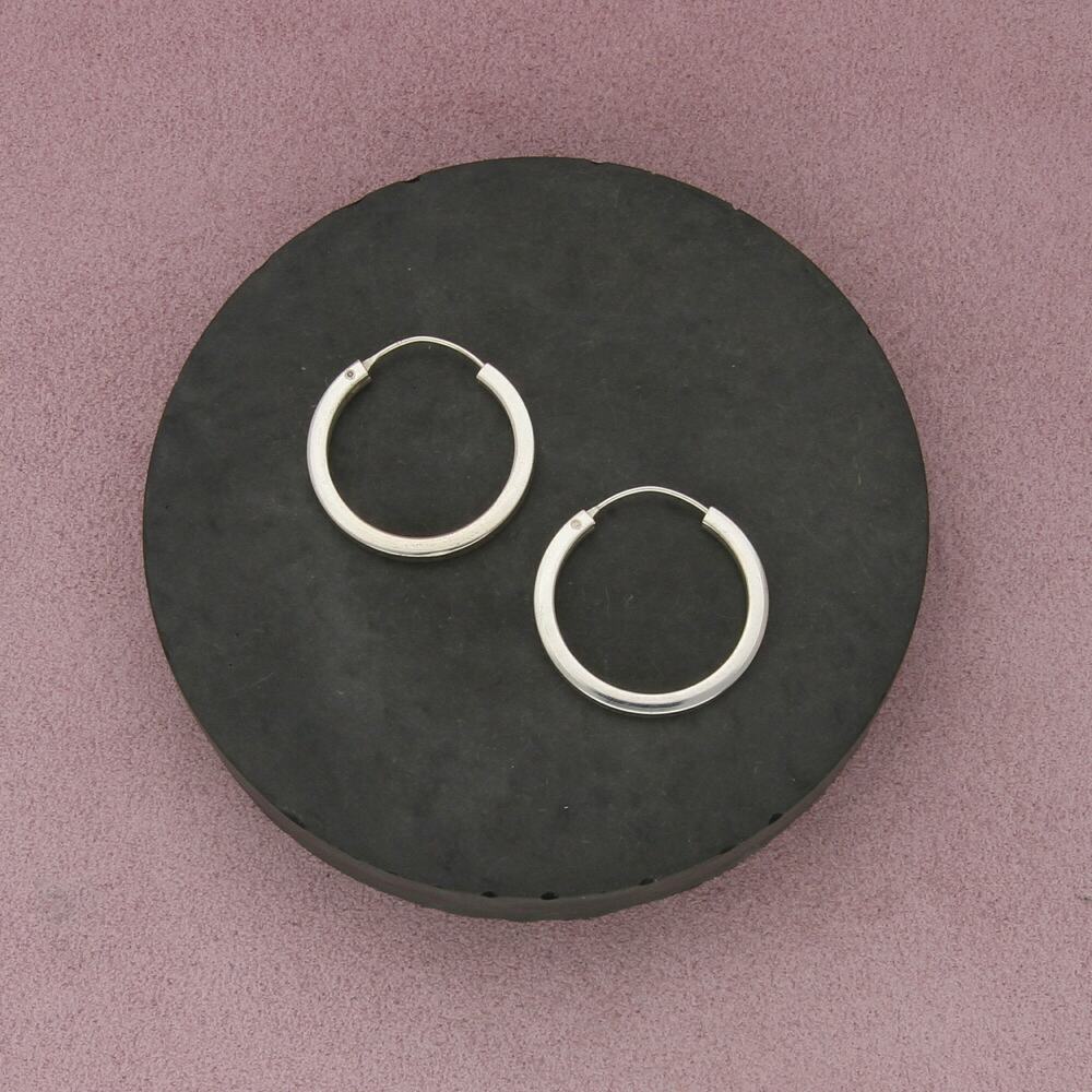 sterling silver vintage edged hoop earrings